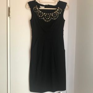 London Times Embellished Black Dress